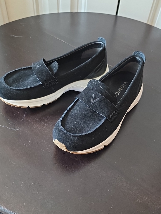 Vionic Shoes - Vionic Black Slip-On Loafers with White Sole